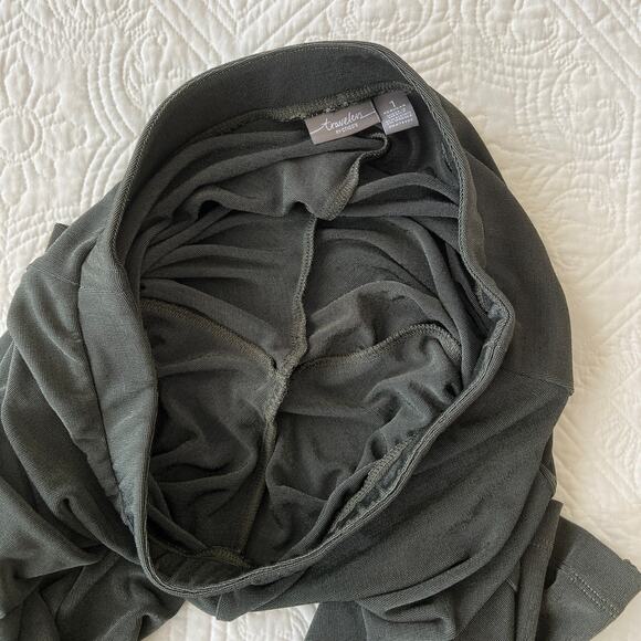 Chico's Travelers Pants Pull On Wide Leg Green Packable Chico's 1 Medium - Picture 6 of 6